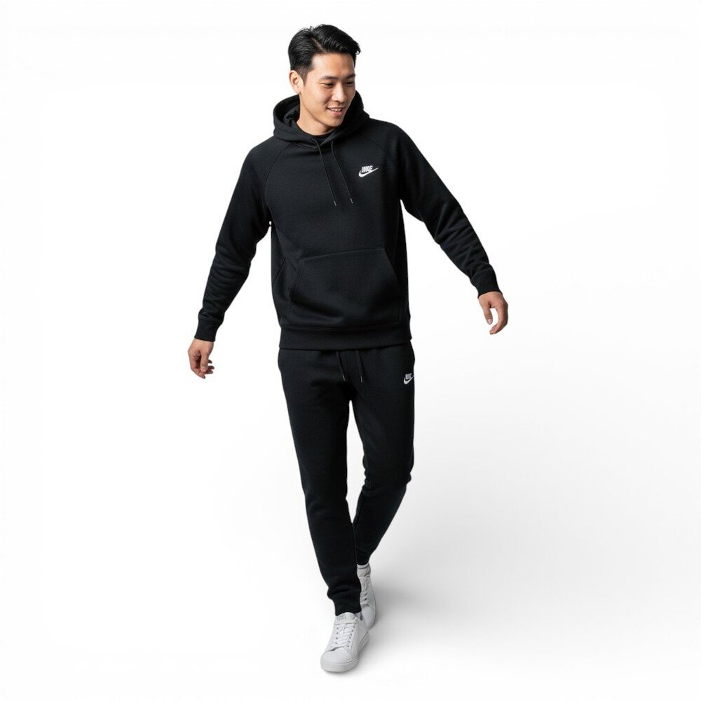 Nike Club Fleece 2 Piece Sweatsuit Men's Outfit Jogger Set Tracksuit Black NWT
